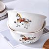ZISIZ Auspicious Horse Ceramic Rice/Soup Bowls - Set of 5