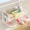 Wall Mounted Kitchen Sink Drain Rack Punch Free Suction Cup Sponge Holder  For Home Bathroom