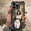 Albedo O-Overlords Anime Plating Phone Case For Iphone 16 17 Pro Max Air 16E 14 15 Plus 12 13 Mini Anti-Fall Airabag Cover