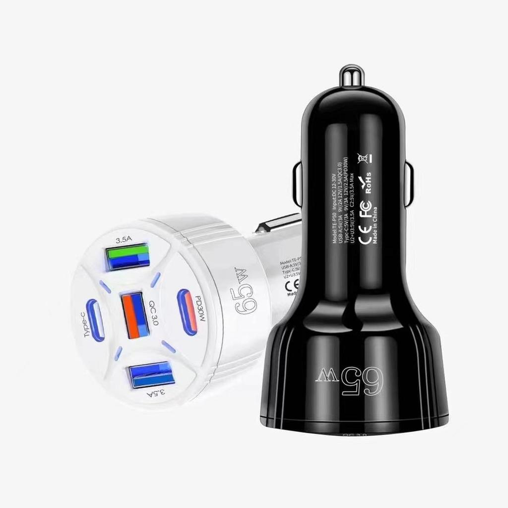 Apple 15 Car Charger 65W Multi-Port, 1-to-5 PD30W Super Fast Charging Adapter