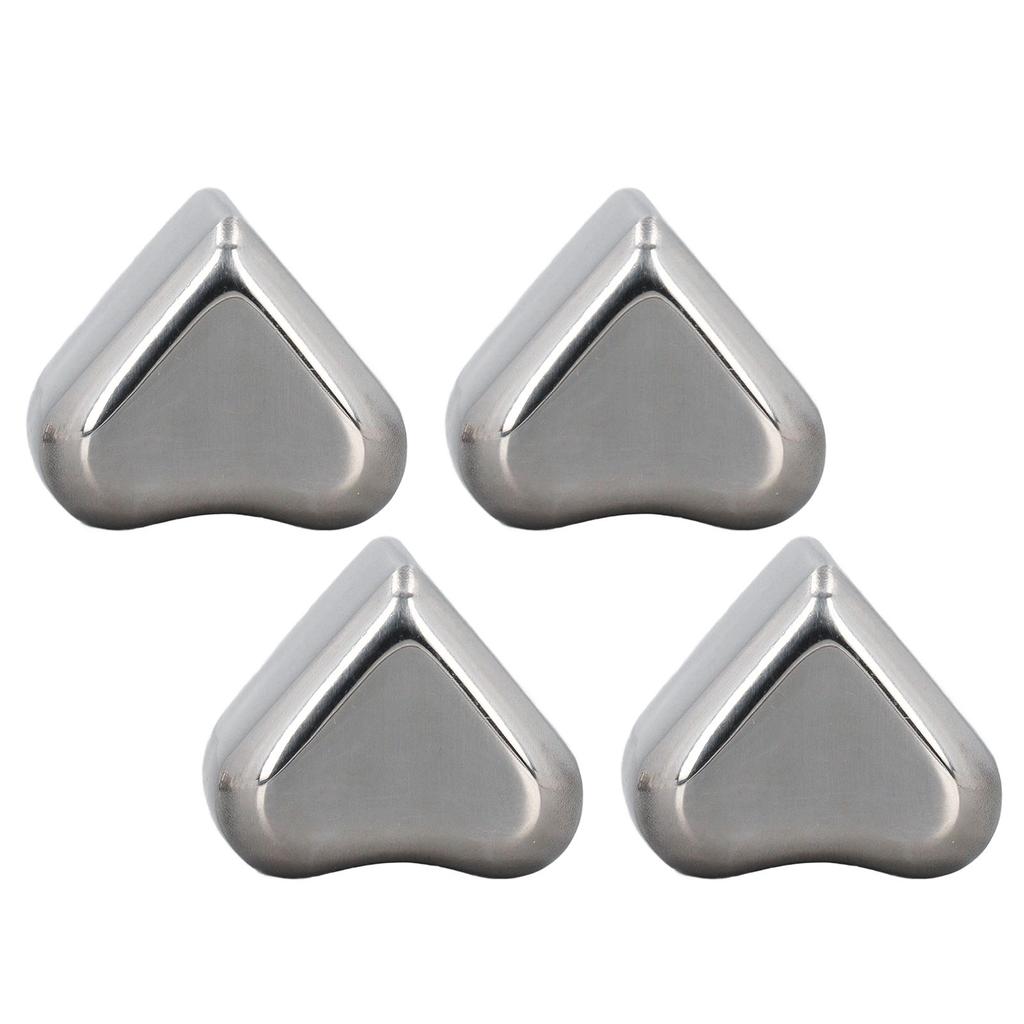 4 Packs Heart Shaped Whiskey Stones Cooling 304 Stainless Steel Reusable Chilling Rocks