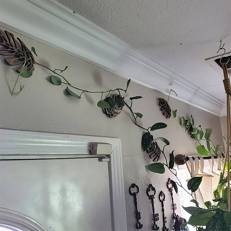 1/3Pcs Wooden Climbing Plant Wall Clip Monstera Leaves Shape Vine Bracket Fixed Buckle Traction Holder Garden Plants Support
