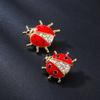 Weiman Red Insect Ladybug Brooches Luxury Women Fashion Rhinestone Crystal Gold Plated Alloy Customize Designer Brooch Pins