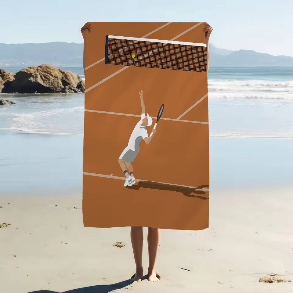 Tennis US French Open Sport Canvas Mikrofaser Strandtuch Saugfähig Schnelltrocknend Weich Yoga Schwimmen Resort Bergsteigen Handtuch