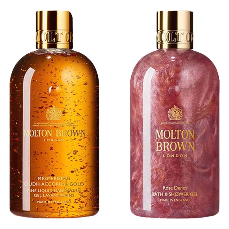 Molton Brown Oudh Accord & Gold und Desert Rose Duschgel Duo