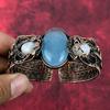 Aquamarine Bangle Copper Wire Wrapped Cuff Bracelet Handmade Adjustable Bangle Rainbow Moonstone Gemstone Cuff Copper Jewelry Gifts For Him