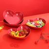 UOSUUOSU Red Heart Fruit Plates