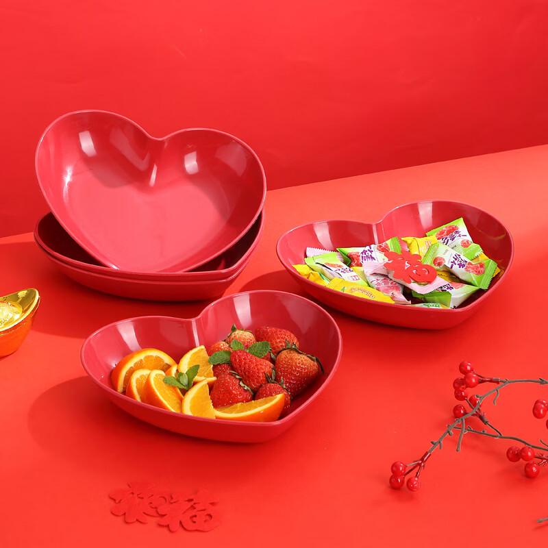 UOSUUOSU Red Heart Fruit Plates