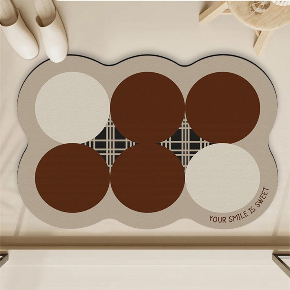 Irregular Simple Printing Bathroom Thickening Mat Bath Non-slip Carpets In Wash Basin Bathtub Side Floor Rug Shower Room Doormat Memory Foam 3D Pad
