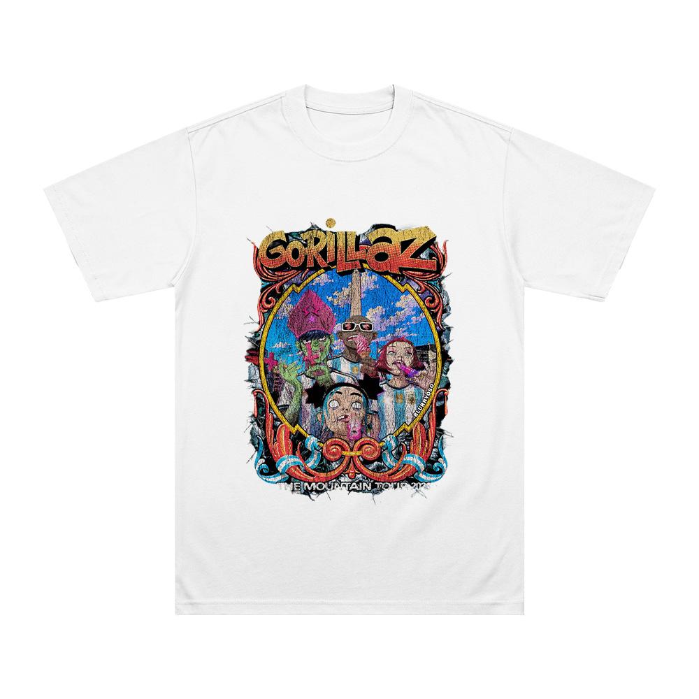 The Mountain Tour 2026 T Shirts Gorillazs Football World Cup Fashion High Street Streetwear Summer Unisex Pure Cotton Loose Tees