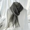 Lightweight Scarf Women's Linen Gradient Blue Dyed Sunscreen Shawl Versatile Thin Mulberry Silk Retro Spring and Autumn