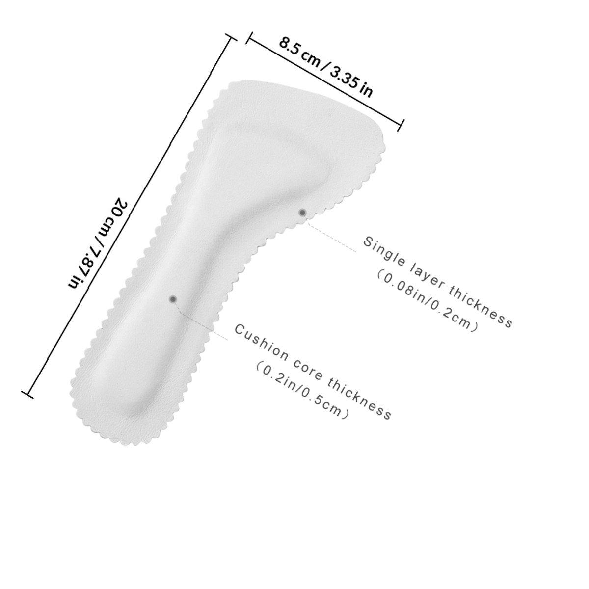 

1Pair High Heel Insoles for Women Gel Cushion Inserts Anti-Slip Sweat Absorbing Foot Care Insoles with Arch Support Side белый