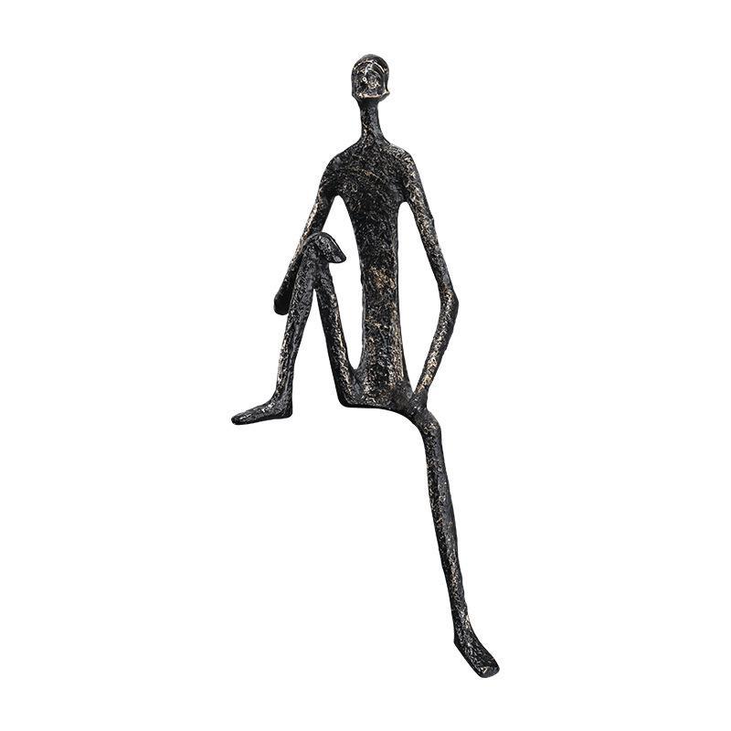 Abstrakte menschliche Figur Metallstatue Sammlerstück Kunstskulptur für Wohnzimmer Heimtischdekoration Geburtstagsgeschenk