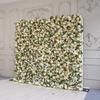 Uflower White Champagne Peony Flower Wall Wedding Backdrop Light Hanging Fabric Curtain Floral Decorative Wall Props for Events