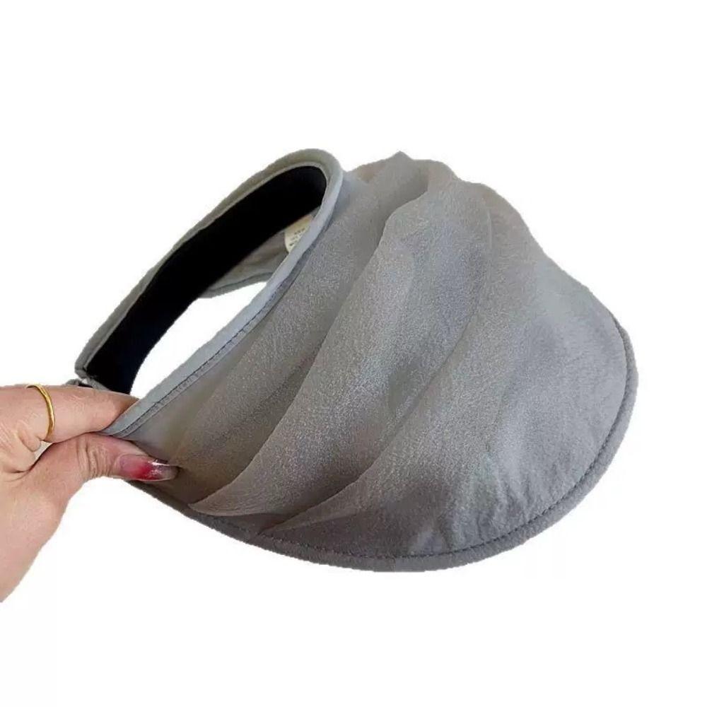 Casual Empty Top Women'S Sun Hat Breathable Anti Uv Uv Protection Hat Sunscreen Folding Design Sport Sun Visor Summer Vacation
