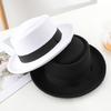 New British Style Black Ribbon Dome European and American Curved Brim Top Hat Concave and Convex Flat Top Felt Hat Jazz Hat