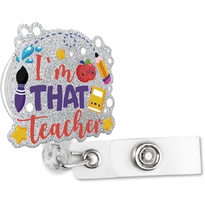 I Love Books and Coffee Retractable Glitter Badge Reel with Alligator Clip, Funny Badge Holder Gift for Teacher Book Lover Coffee Lover Bookworm Pyx036