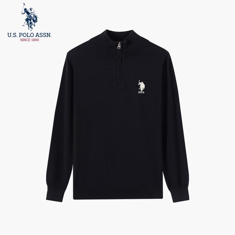 U.S. POLO ASSN. Men's Stand-Up Collar Cotton Knit Sweater