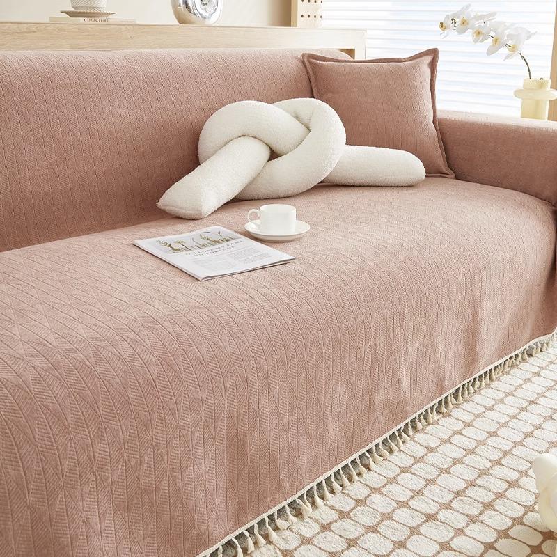 Chenille Sofabezug für alle Jahreszeiten, Vollbezug Sofa Release Ins Style Einfacher Sofabezug Stoff Einfarbig Sofakissen Decke