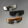 3PCS Flat Top Shield Fashion Punk Sunglasses Women Y2K Sun Glasses Men Mirror One Piece Eyewear 2000S 90S Goggles