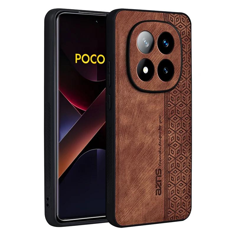 

Роскошный противоударный кожаный чехол для телефона POCO X7 F6 X6 M6 Pro C65, чехол с защитой камеры для POCO C65 M4 X5 F5 Pro X4 GT F4 For POCO X7