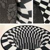 Stereo Vision Carpet Round Black White Living Room Mat 3D Illusion Vision 3D Carpet Home Decor Carpet