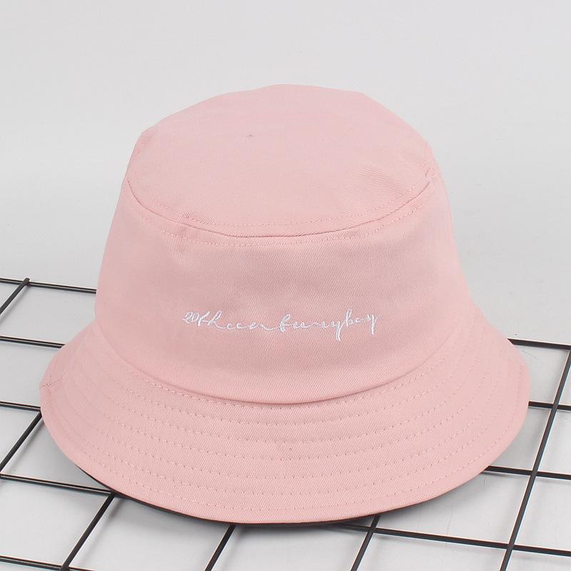 Simple Bucket Hats Letter Embroidery Unisex Adult Sun Hat Outdoor Street Couple Fisherman Hat