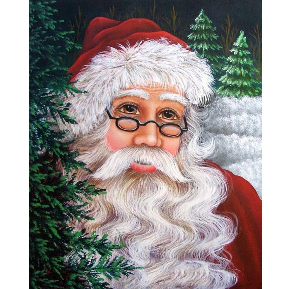 Diamond Painted Santa 5D DIY Diamond Full Circle Diamond Embroidery Snowman Mosaic Home Decoration Gift