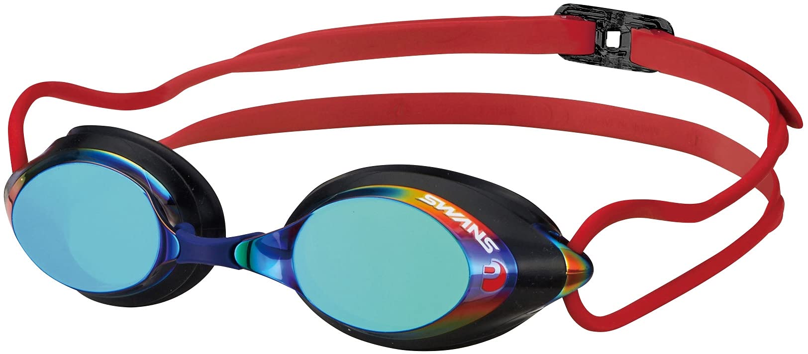 

SWANS Japanese made swimming goggles EMSK Smoke x Emerald Mirror Racing with cushion Fina certified (Swans) SRX-MPAF