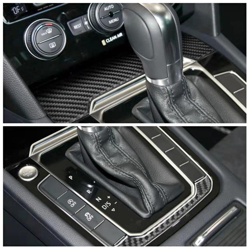 Carbon Fiber Car Inner Decoration Stickers For Volkswagen VW Magotan Arteon 2017- Center Console Cover Trim Car Accessories
