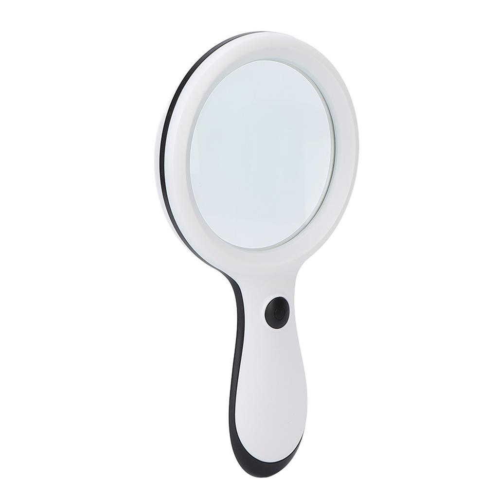 Handliche Leselupe LED-Lupe 10-fach 88mm zum Lesen von Büchern und ZeitungenWeiß