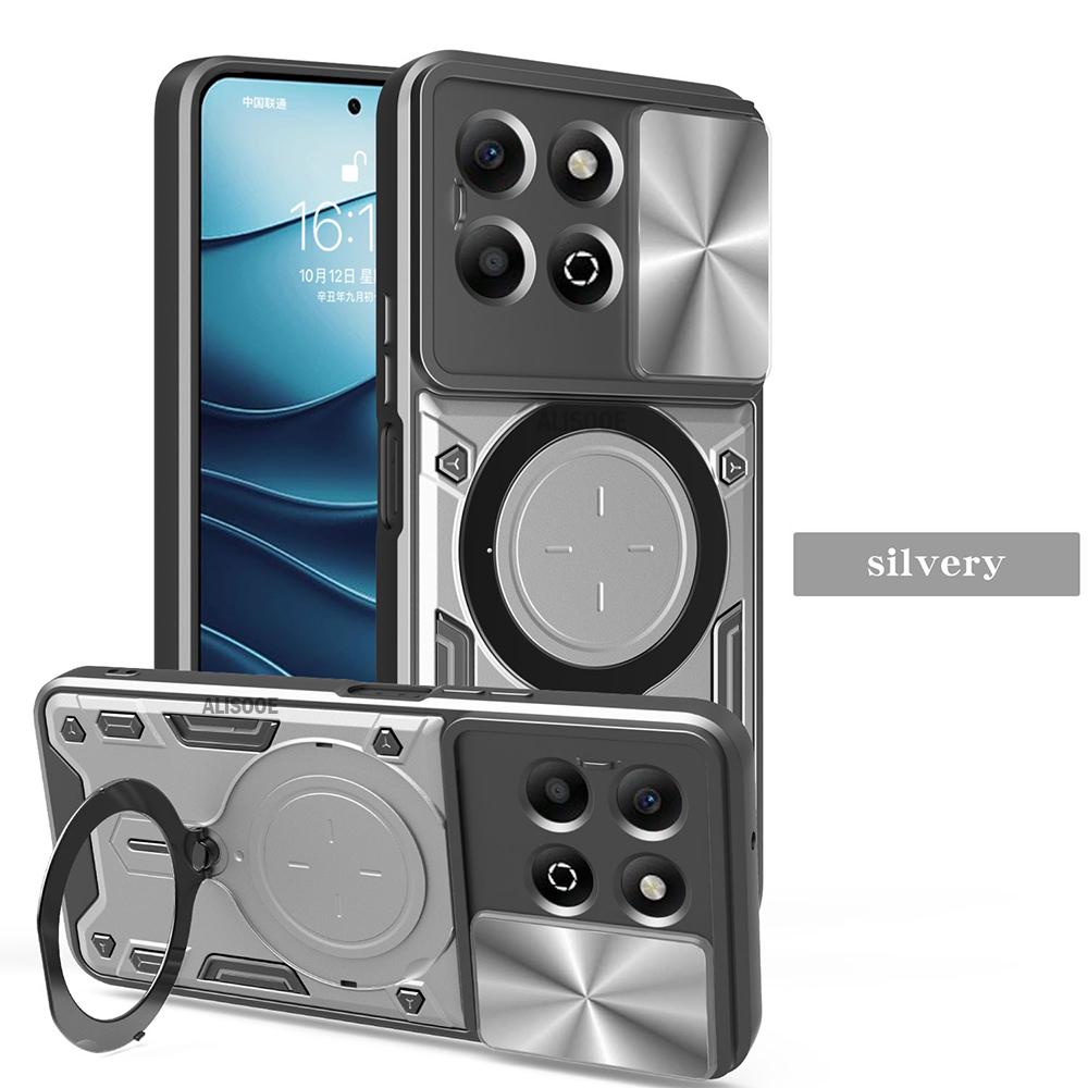 Armor Funda for Honor X6B 4G Case Slide Camera Lens Magnetic Ring Stand Shockproof Cover for Honor X6B Shockproof Capa