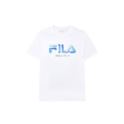 Fila T-shirt męski z logo, okrągłym dekoltem i krótkim rękawem, biały F11M328114F-WT