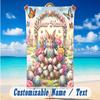 Easter Bunny Theme Beach Towel Personalized Custom Name & Text Soft Quick Dry Beach Towel for Swimming Travel