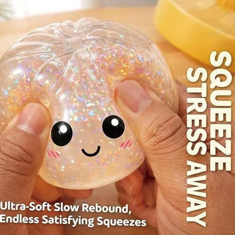 New Cute Emoji Bun Squishy Stress Relief Toy Creative Cartoon Simulation Colorful Steamed Bun Stress Ball Mystery Blind Box