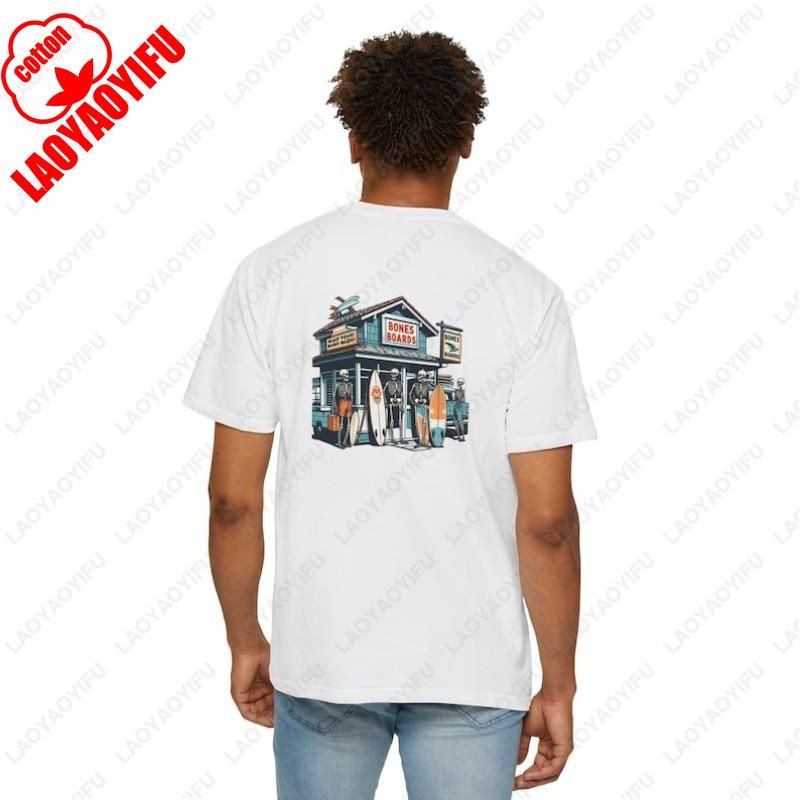 

Skeleton Tees for Beach Lover Surfing Surfboard for Ocean Tourism Fashion Summer Camisetas Men Women Cotton Tops Vintage Tshirt 4XL
