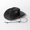 raffia Cowboy straw hat 9cm Brim  sunshade vacation  hand-woven crochet men and women beach sun protection western cowboy hats