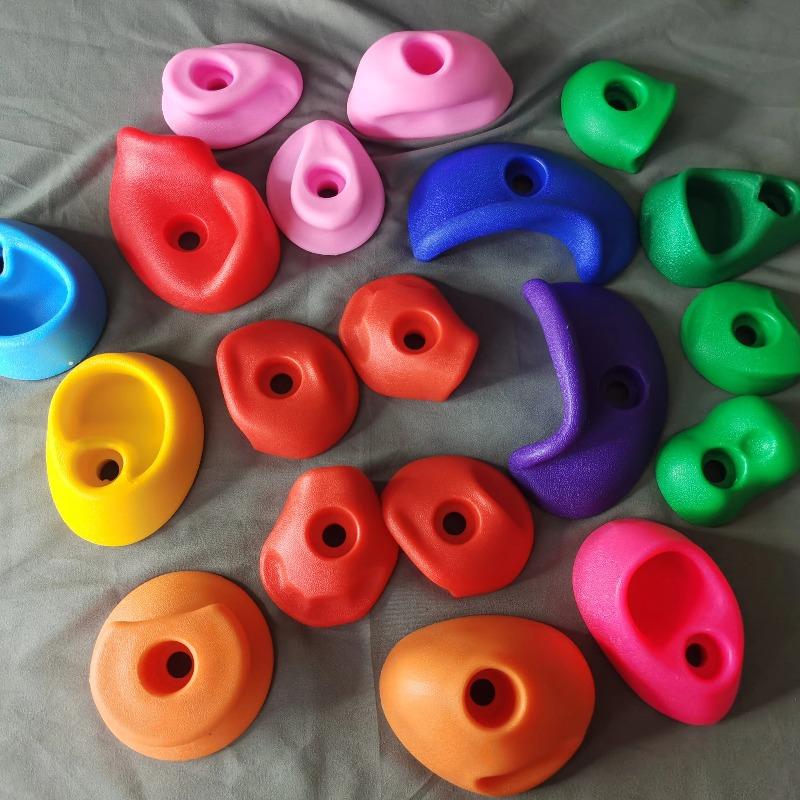 19pcs/set Rock Climbing Holds Kids Wood Wall Climbing Stones Toys Children Playground Game Hand Feet Hold Grip Kit Outdoor Game