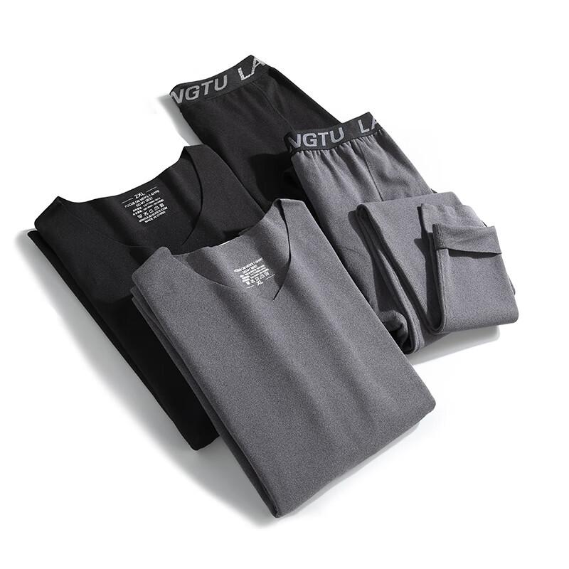 Dibinze Men's Plus Size Thermal Underwear Set