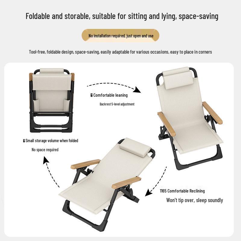 High Back Folding Lounger: Portable Beach and Fishing Stool for Adults