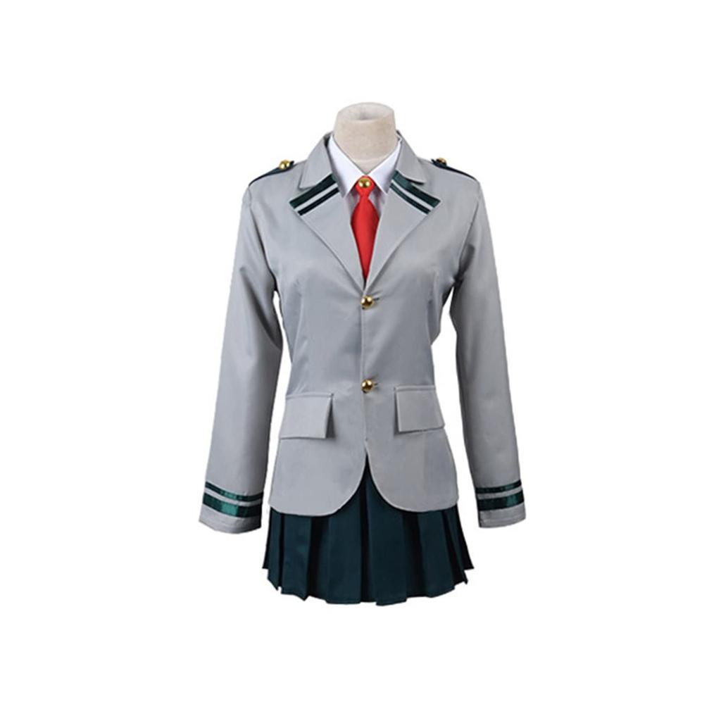 My Hero Academia Cosplay Uniform with Wig Yuei High School Class 1A Ochako Uraraka Cosplay Costume Rainy Season Wind Costume Anime Cosplay Event