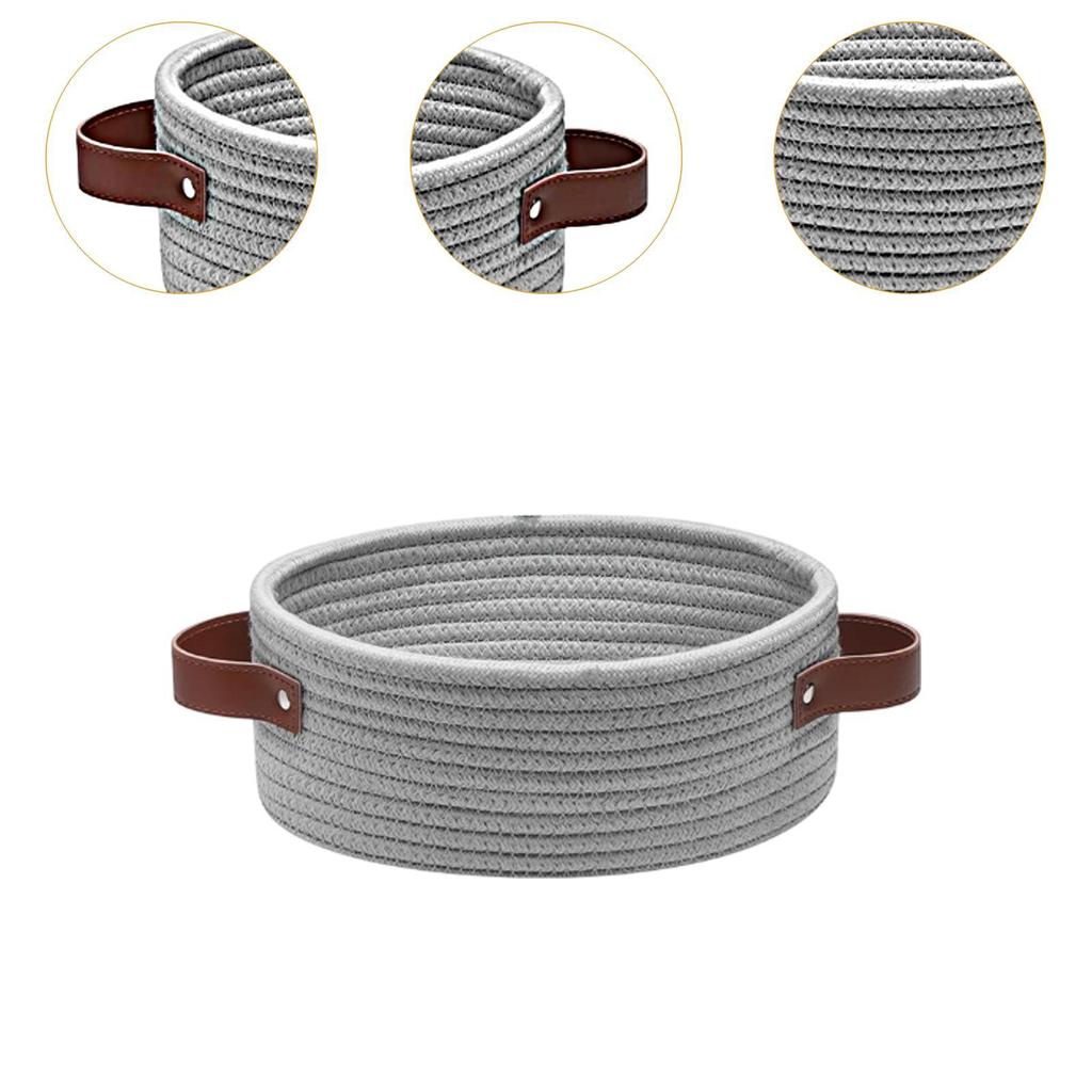 Storage Basket Cotton Rope Baskets for Organizing for Bedside Desk Bedroom