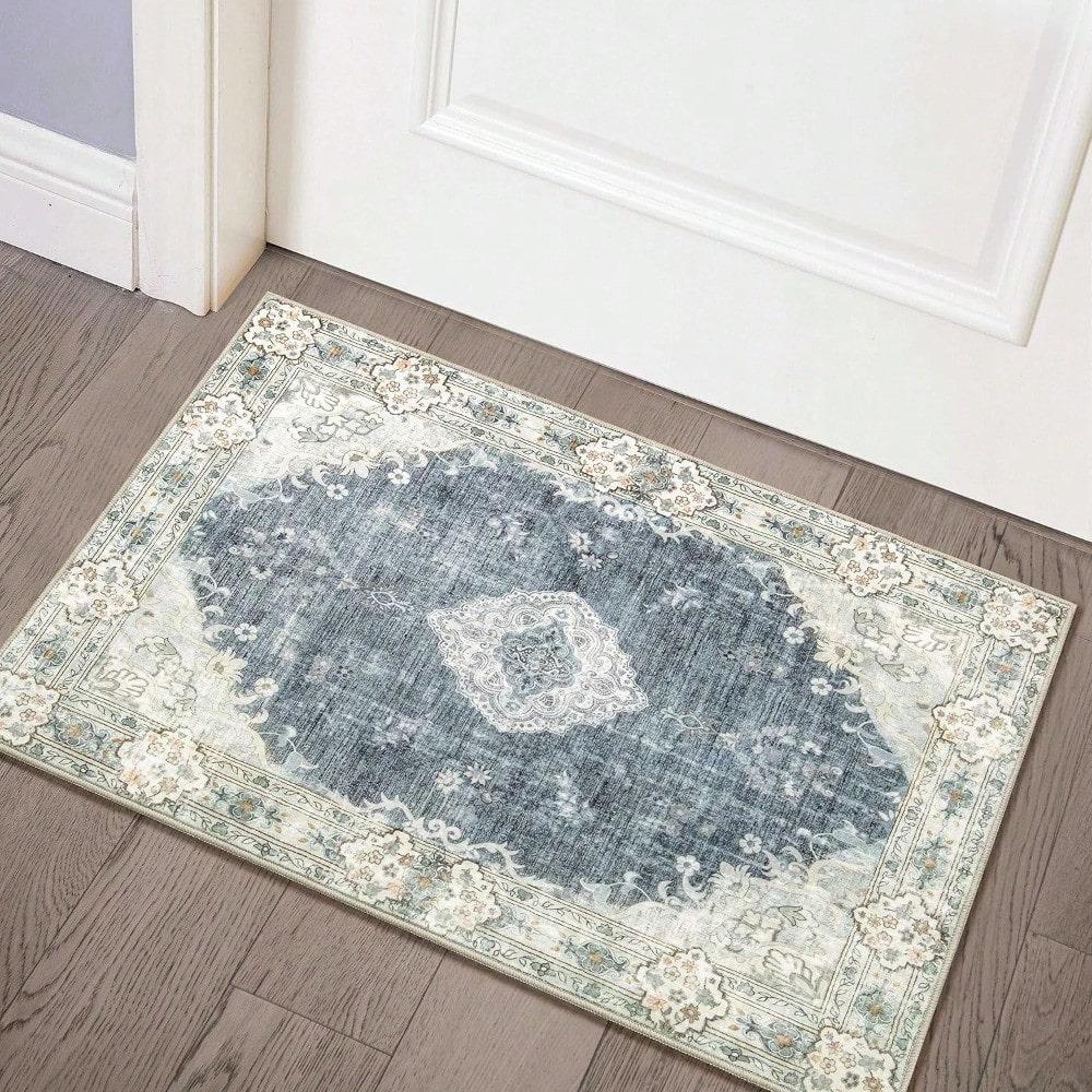 Small Washable Rugs Carpet Mat Non Slip Boho Vintage Distressed Farmhouse Home Decoration For Entryway Kitchen Bathroom Bedroom