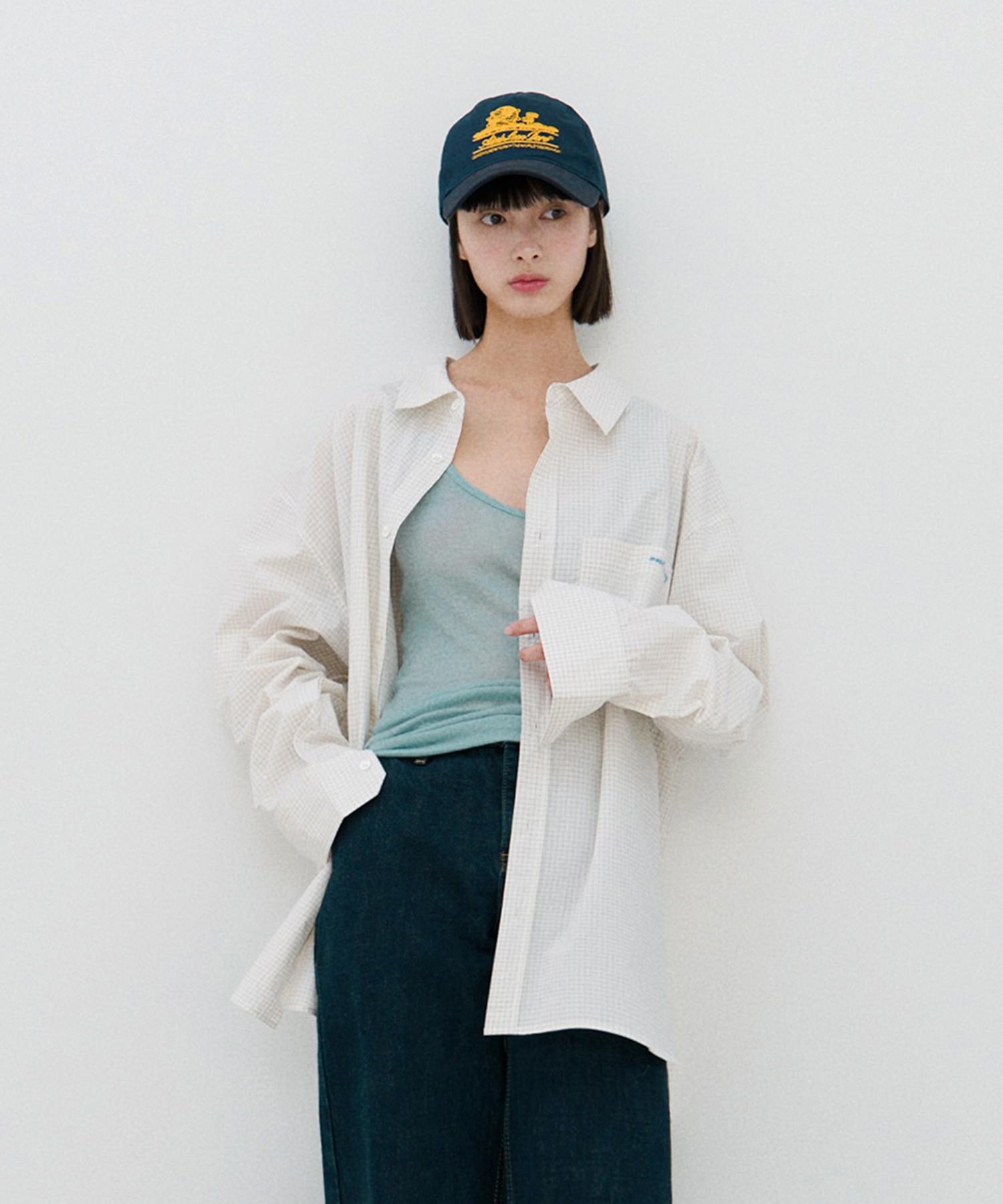 Hane Boyfit Flow Check Shirt_Ecru S