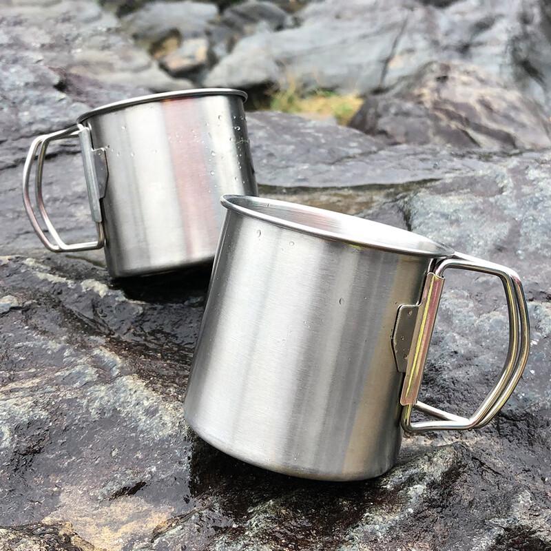 Yi Zi Xiaojie 304 Stainless Steel Camping Cup with Foldable Handle