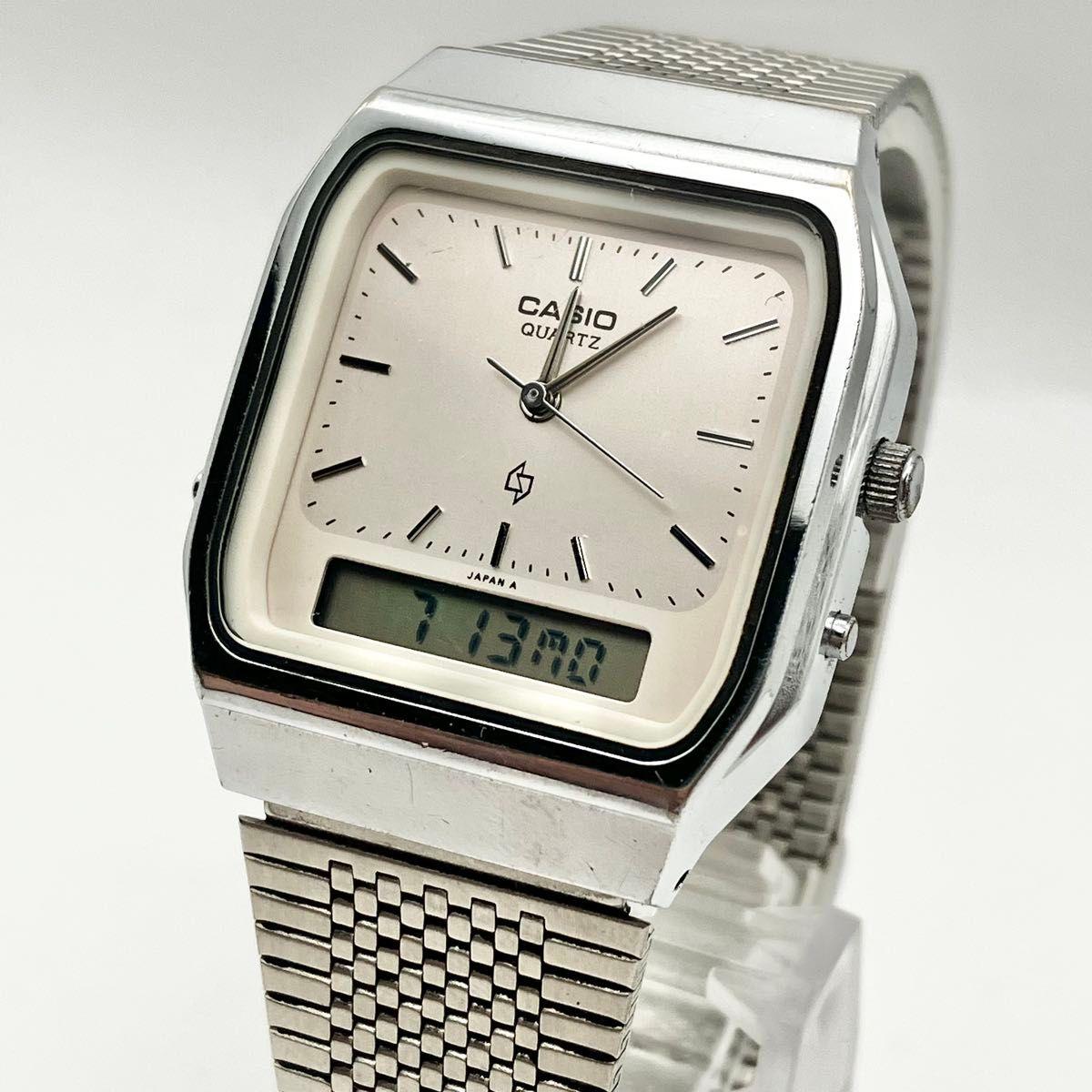 Used In good working condition CASIO Casio Ana-Digi wristwatch men s silver square