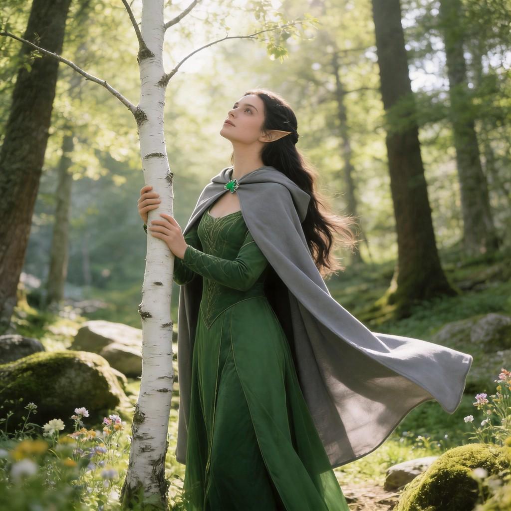 The Lord Of The Rings Arwen Green Cosplay Dress For Halloween And Role Play Events