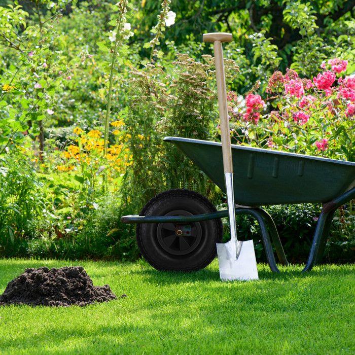 Relaxdays Roue de brouette, 4.00-6, caoutchouc, jante en plastique, increvable, charge maximale : 100 kg, noire