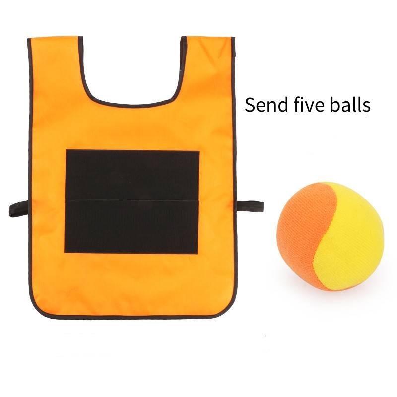 Children's Sticky Ball Vest Interactive Outdoor Toy For Kindergarten Parent-child Activities Orange
