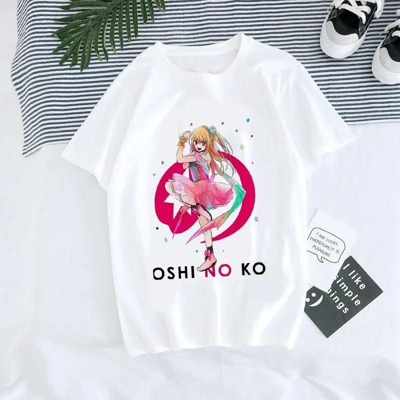 Women T-shirt Manga Anime Oshi No Ko Harajuku Ullzang T Shirt Summer Short Sleeves Casual and Fashionable Versatile